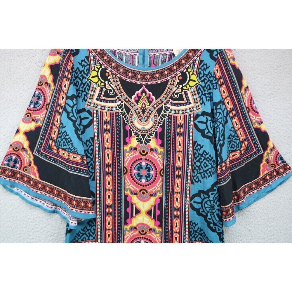 Flying Tomato 3/4 Belled Sleeves Tunic/Mini Dress-Small-Silky-Boho-Cottagecore - Picture 4 of 12